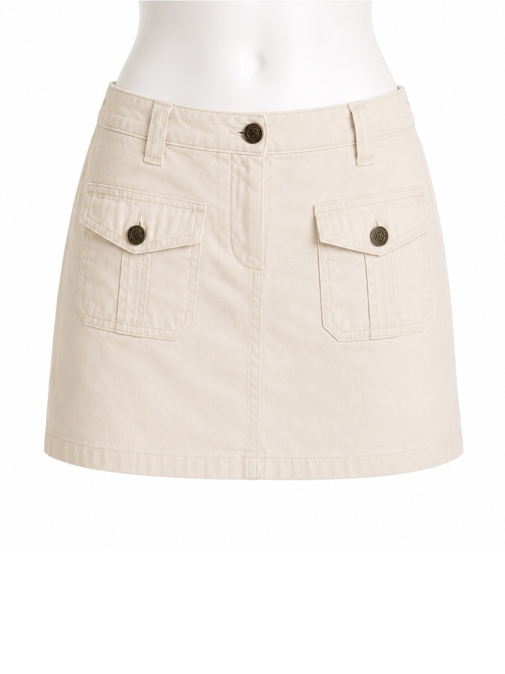 Size 2 Tommy Hilfiger Women’s White Cargo Mini Skirt‎ Y2K Stretch Cotton